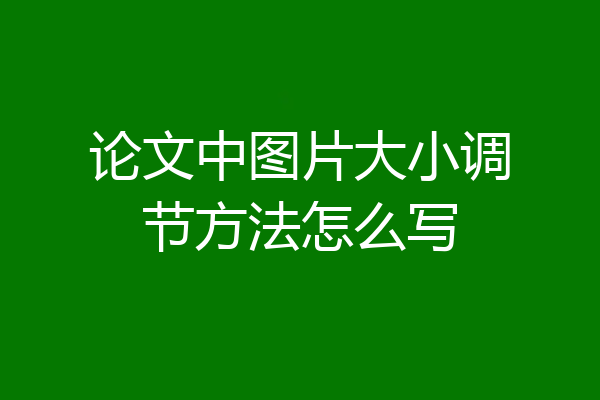 论文中图片大小调节方法怎么写