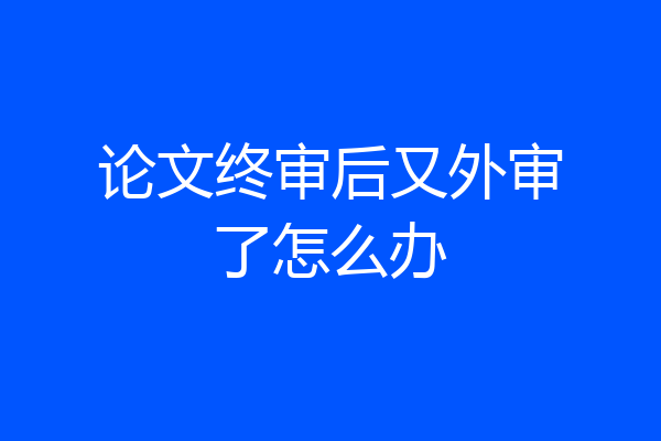 论文终审后又外审了怎么办