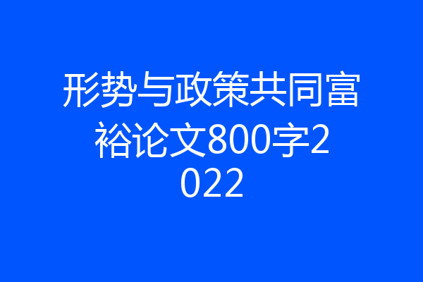 形势与政策共同富裕论文800字2022