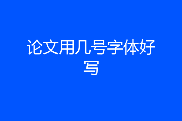 论文用几号字体好写
