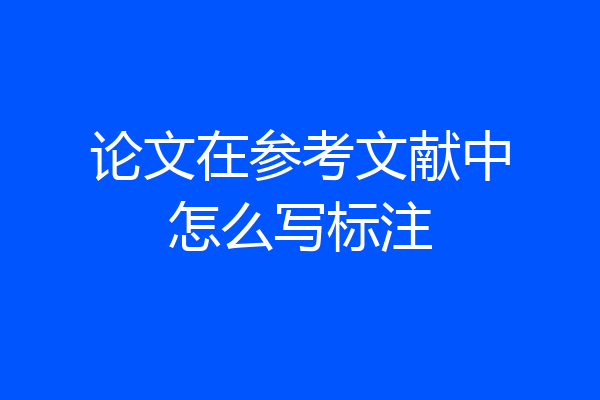 论文在参考文献中怎么写标注