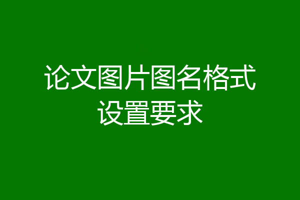 论文图片图名格式设置要求