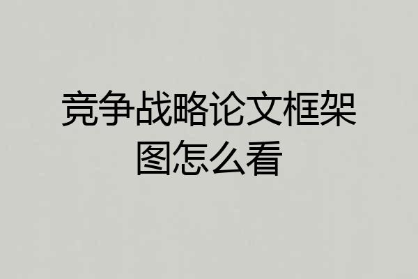 竞争战略论文框架图怎么看
