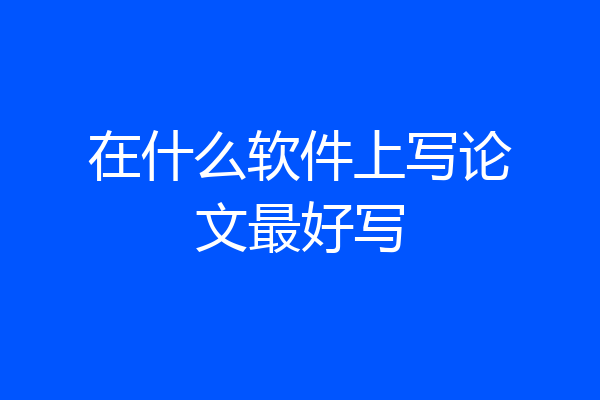 在什么软件上写论文最好写