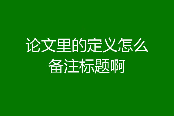 论文里的定义怎么备注标题啊