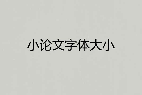 小论文字体大小