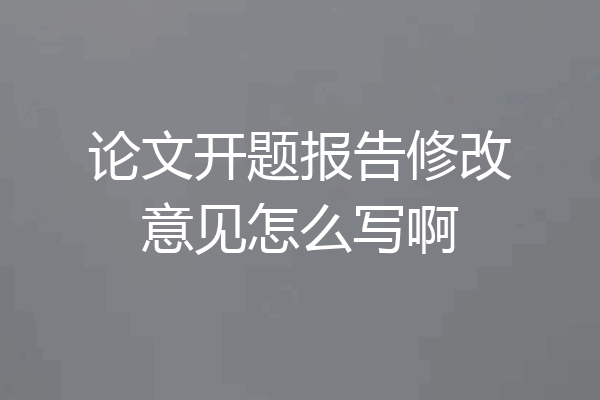 论文开题报告修改意见怎么写啊