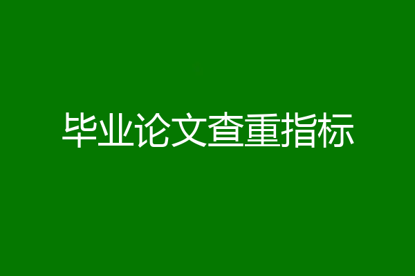 毕业论文查重指标