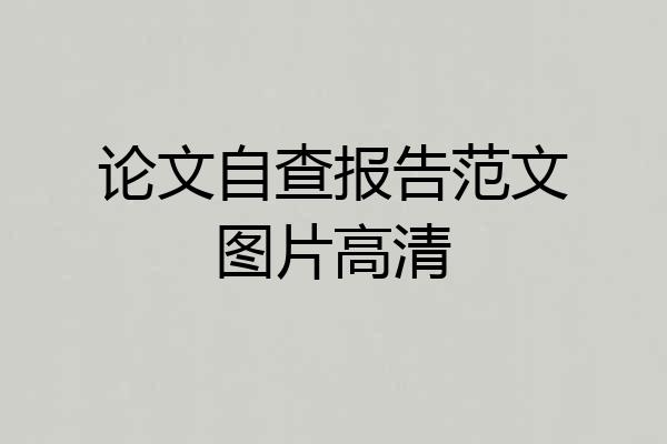 论文自查报告范文图片高清