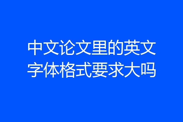中文论文里的英文字体格式要求大吗