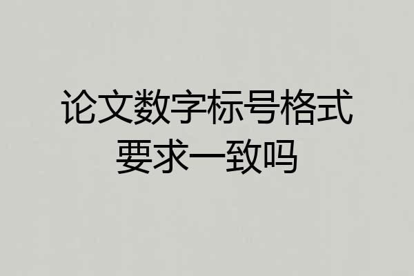 论文数字标号格式要求一致吗