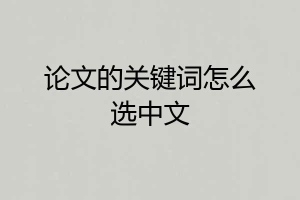 论文的关键词怎么选中文