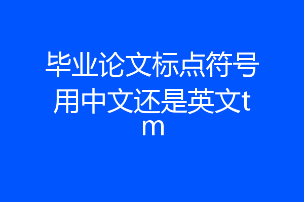 毕业论文标点符号用中文还是英文tm