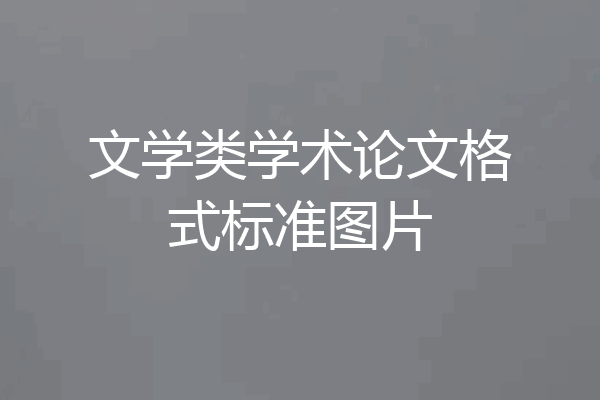 文学类学术论文格式标准图片