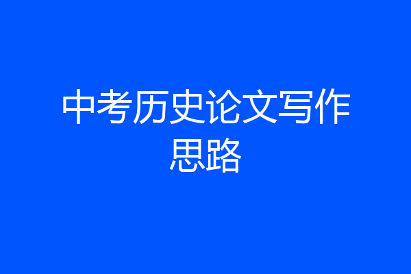 中考历史论文写作思路
