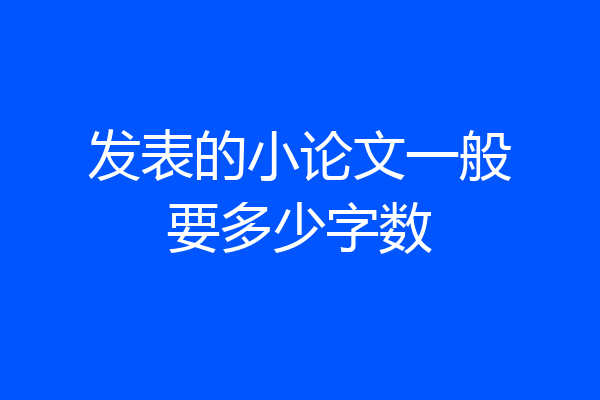发表的小论文一般要多少字数