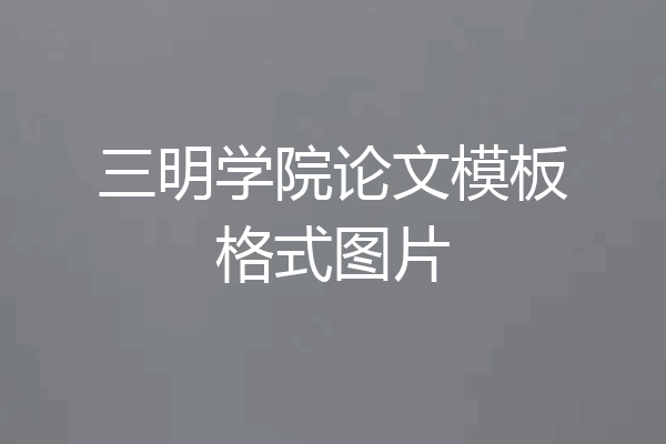 三明学院论文模板格式图片
