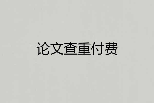 论文查重付费