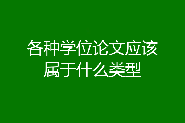 各种学位论文应该属于什么类型