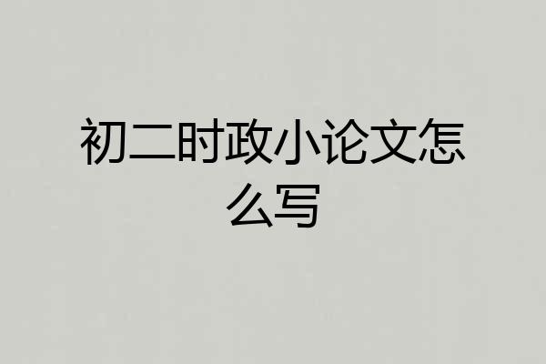 初二时政小论文怎么写