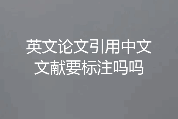 英文论文引用中文文献要标注吗吗