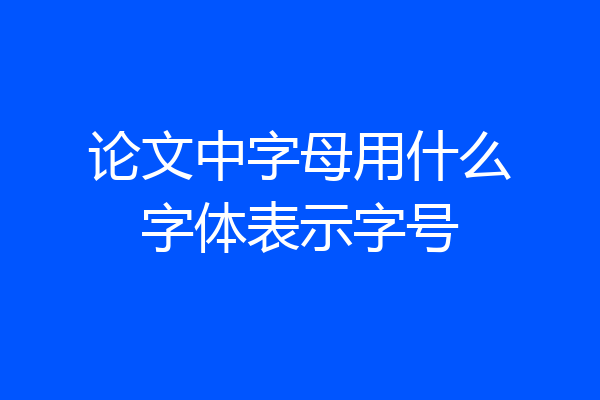 论文中字母用什么字体表示字号