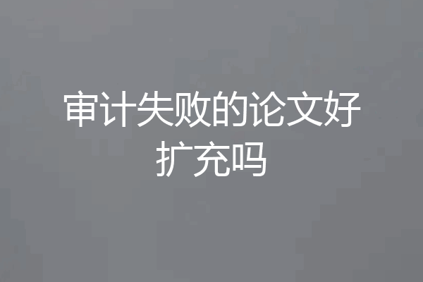 审计失败的论文好扩充吗