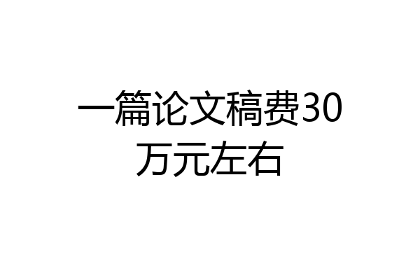 一篇论文稿费30万元左右