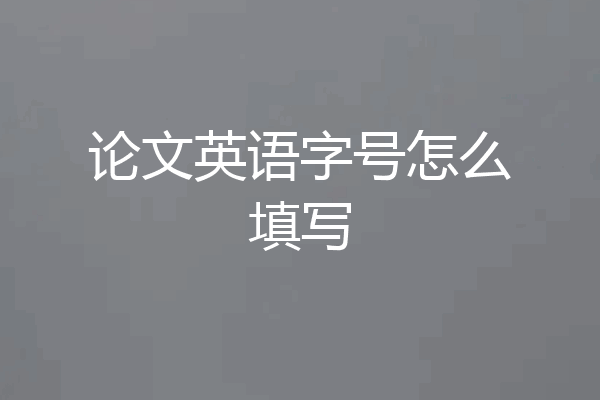 论文英语字号怎么填写