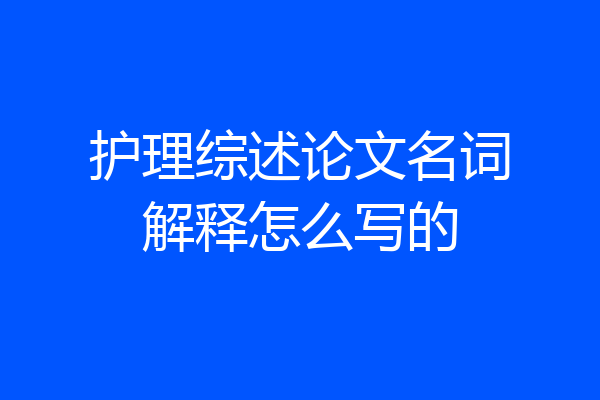 护理综述论文名词解释怎么写的