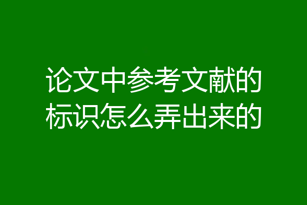 论文中参考文献的标识怎么弄出来的