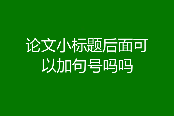 论文小标题后面可以加句号吗吗
