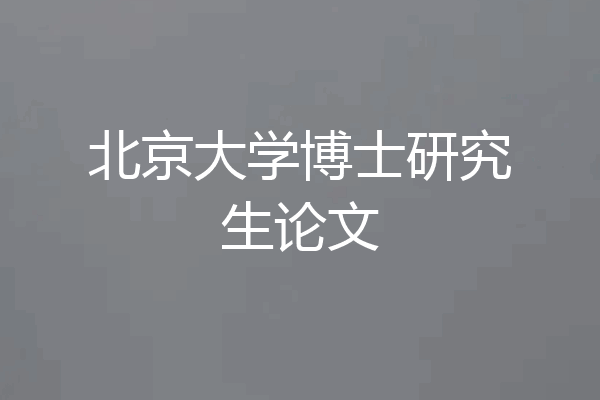 北京大学博士研究生论文
