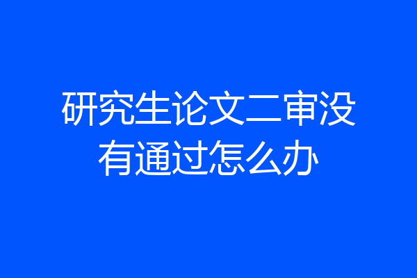 研究生论文二审没有通过怎么办