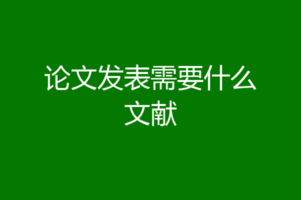 论文发表需要什么文献