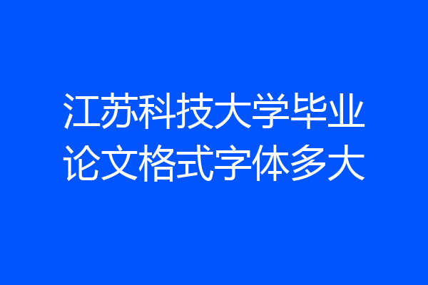 江苏科技大学毕业论文格式字体多大