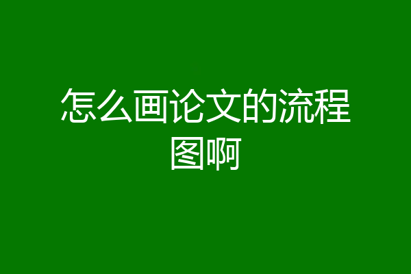 怎么画论文的流程图啊