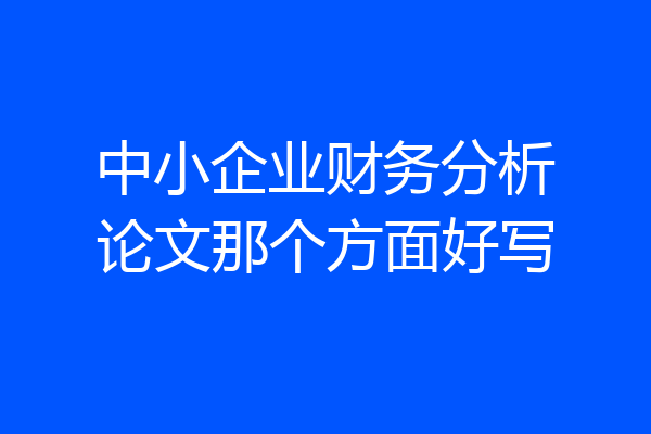 中小企业财务分析论文那个方面好写