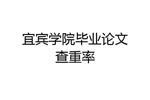 宜宾学院毕业论文查重率