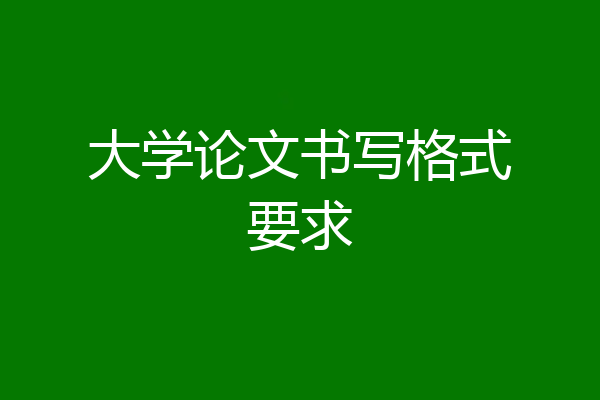 大学论文书写格式要求