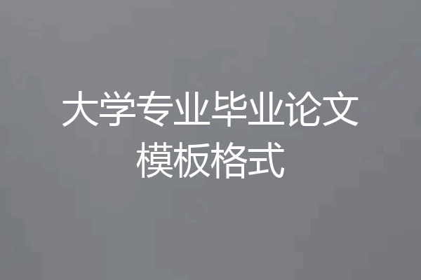 大学专业毕业论文模板格式