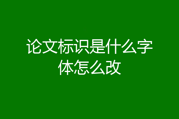 论文标识是什么字体怎么改