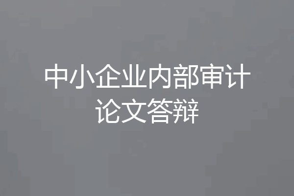 中小企业内部审计论文答辩