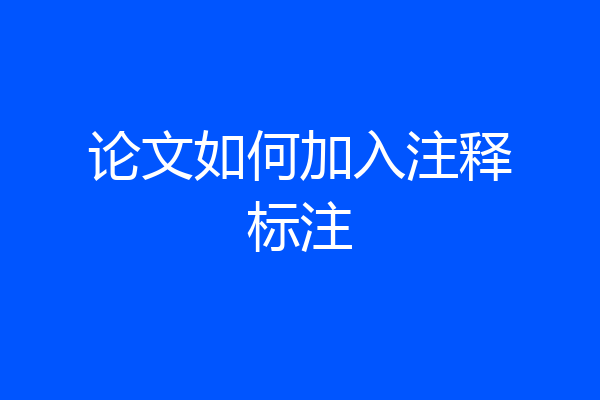 论文如何加入注释标注