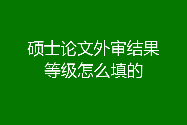 硕士论文外审结果等级怎么填的