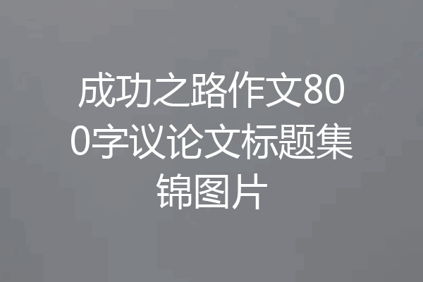 成功之路作文800字议论文标题集锦图片