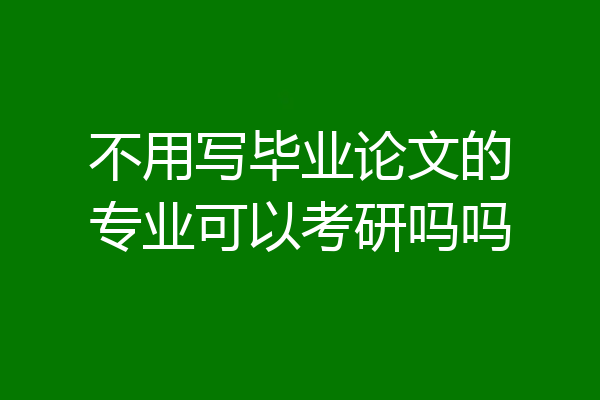 不用写毕业论文的专业可以考研吗吗