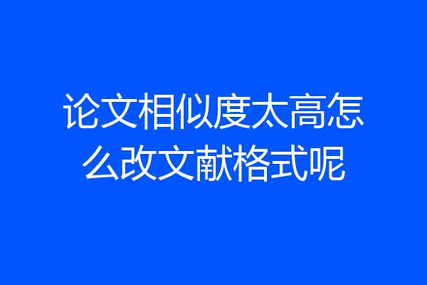 论文相似度太高怎么改文献格式呢