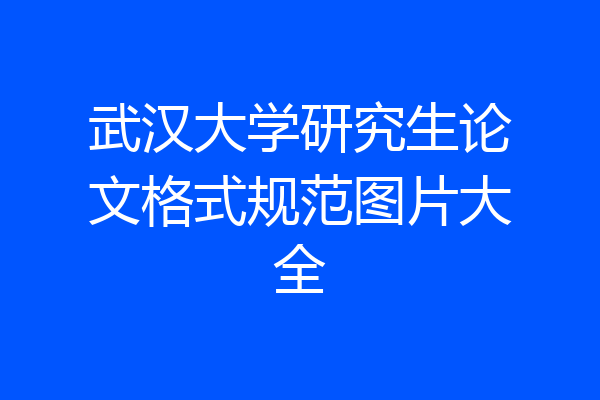 武汉大学研究生论文格式规范图片大全