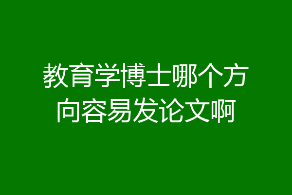 教育学博士哪个方向容易发论文啊
